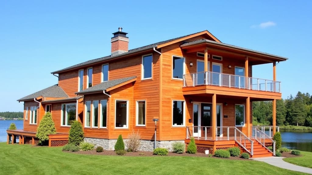 Engineered wood siding on a colonial with cedar accents